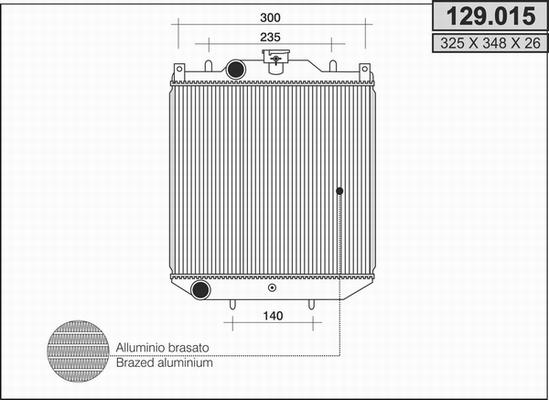 AHE 129.015 - Радиатор, охлаждение двигателя autospares.lv