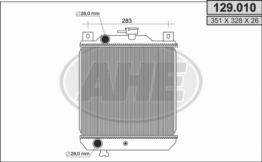 AHE 129.010 - Радиатор, охлаждение двигателя autospares.lv