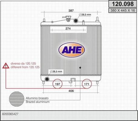 AHE 120.098 - Радиатор, охлаждение двигателя autospares.lv