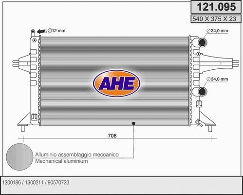 AHE 121.095 - Радиатор, охлаждение двигателя autospares.lv