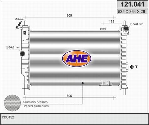 AHE 121.041 - Радиатор, охлаждение двигателя autospares.lv