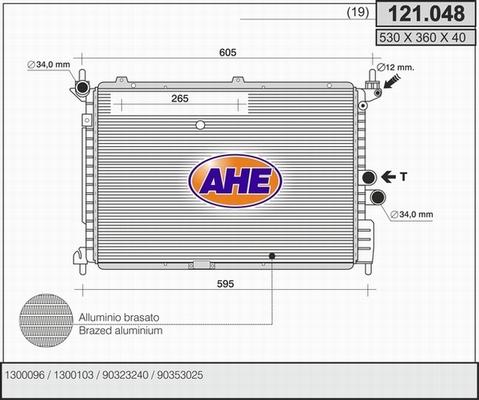 AHE 121.048 - Радиатор, охлаждение двигателя autospares.lv