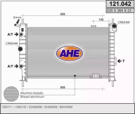 AHE 121.042 - Радиатор, охлаждение двигателя autospares.lv