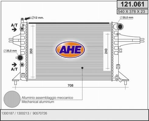 AHE 121.061 - Радиатор, охлаждение двигателя autospares.lv