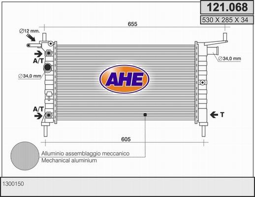 AHE 121.068 - Радиатор, охлаждение двигателя autospares.lv