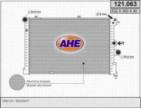 AHE 121.063 - Радиатор, охлаждение двигателя autospares.lv