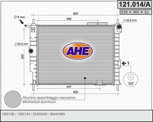 AHE 121.014/A - Радиатор, охлаждение двигателя autospares.lv