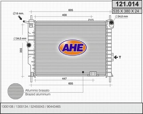 AHE 121.014 - Радиатор, охлаждение двигателя autospares.lv