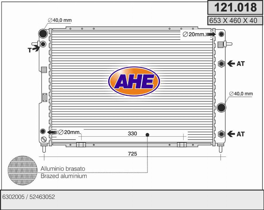 AHE 121018 - Радиатор, охлаждение двигателя autospares.lv