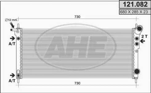 AHE 121.082 - Радиатор, охлаждение двигателя autospares.lv