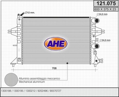 AHE 121.075 - Радиатор, охлаждение двигателя autospares.lv