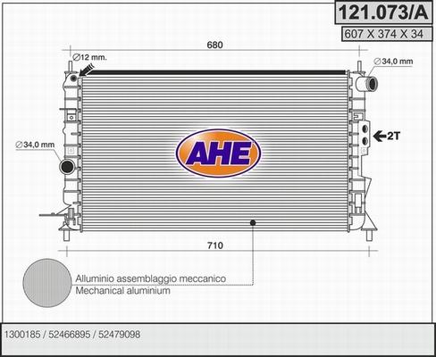 AHE 121.073/A - Радиатор, охлаждение двигателя autospares.lv