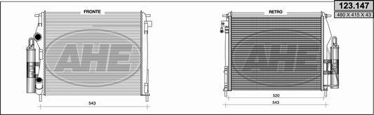 AHE 123.147 - Радиатор, охлаждение двигателя autospares.lv