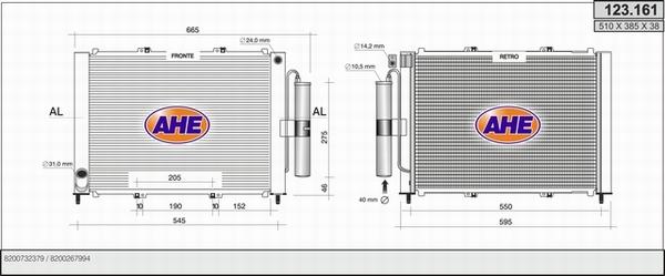 AHE 123.161 - Радиатор, охлаждение двигателя autospares.lv