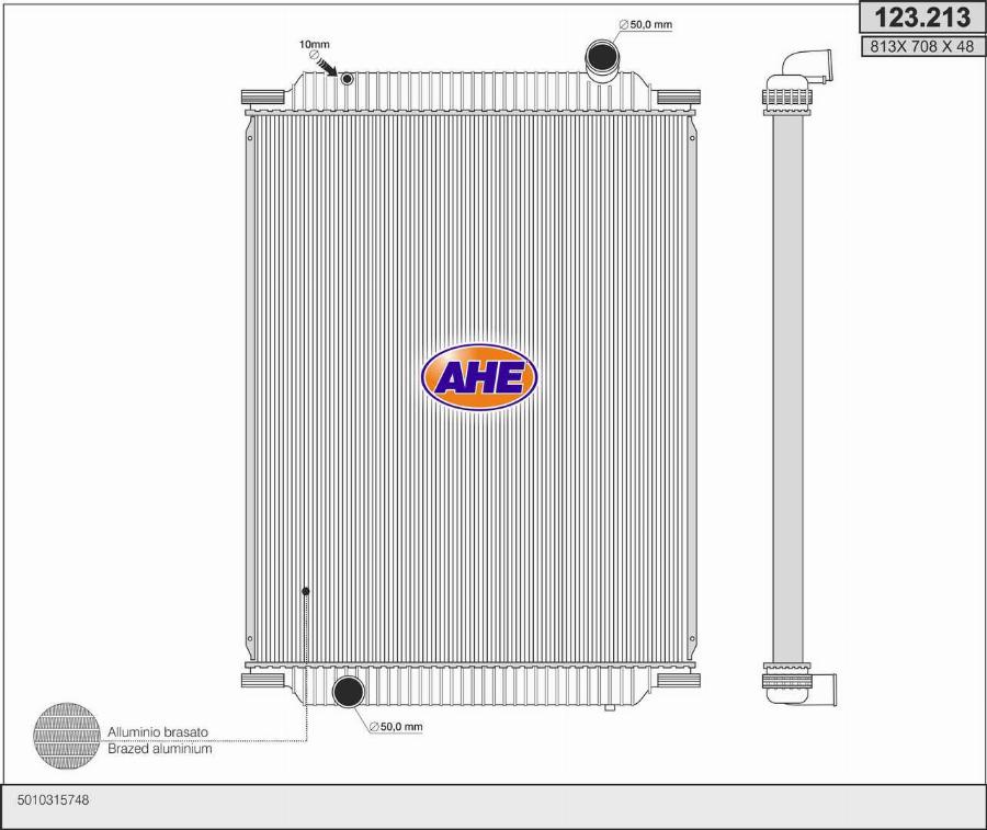 AHE 123.213 - Радиатор, охлаждение двигателя autospares.lv