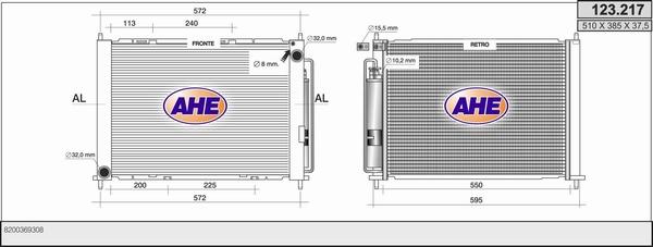 AHE 123.217 - Радиатор, охлаждение двигателя autospares.lv