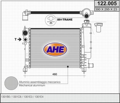 AHE 122.005 - Радиатор, охлаждение двигателя autospares.lv