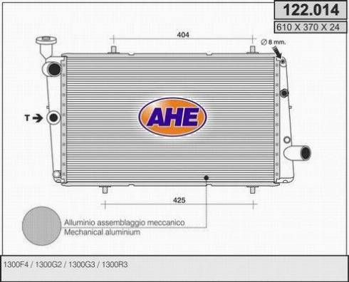 AHE 122.014 - Радиатор, охлаждение двигателя autospares.lv