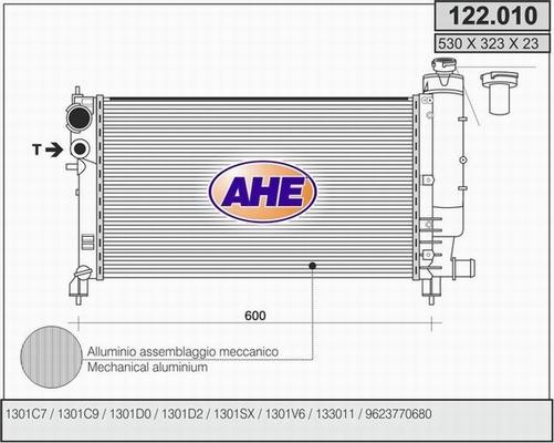 AHE 122.010 - Радиатор, охлаждение двигателя autospares.lv