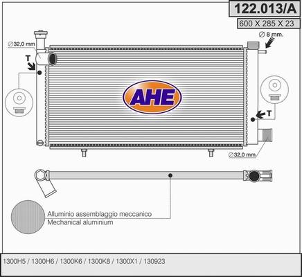 AHE 122.013/A - Радиатор, охлаждение двигателя autospares.lv