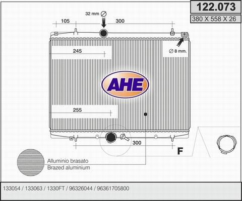 AHE 122.073 - Радиатор, охлаждение двигателя autospares.lv