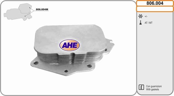 AHE 806.004 - Масляный радиатор, двигательное масло autospares.lv