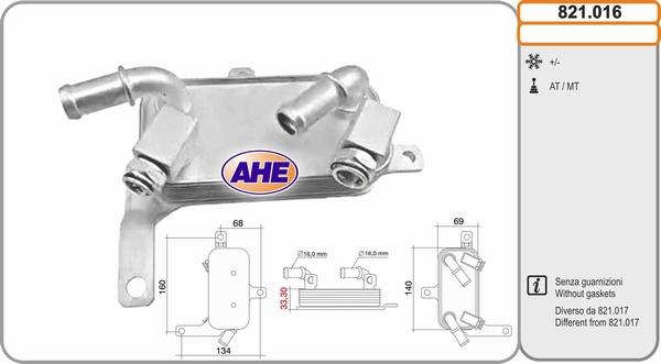 AHE 821.016 - Масляный радиатор, двигательное масло autospares.lv