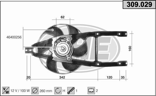 AHE 309.029 - Вентилятор, охлаждение двигателя autospares.lv