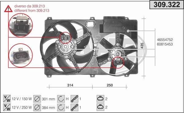 AHE 309.322 - Вентилятор, охлаждение двигателя autospares.lv