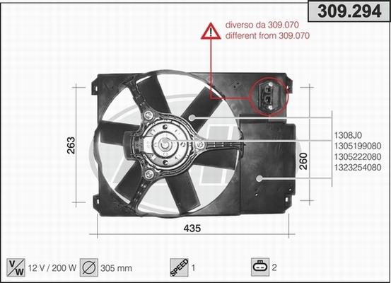 AHE 309.294 - Вентилятор, охлаждение двигателя autospares.lv