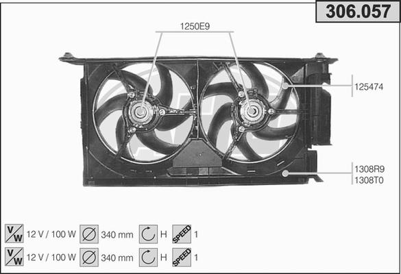 AHE 306.057 - Вентилятор, охлаждение двигателя autospares.lv