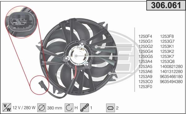 AHE 306.061 - Вентилятор, охлаждение двигателя autospares.lv