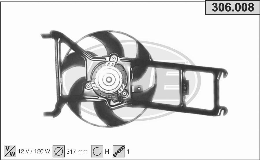 AHE 306.008 - Вентилятор, охлаждение двигателя autospares.lv