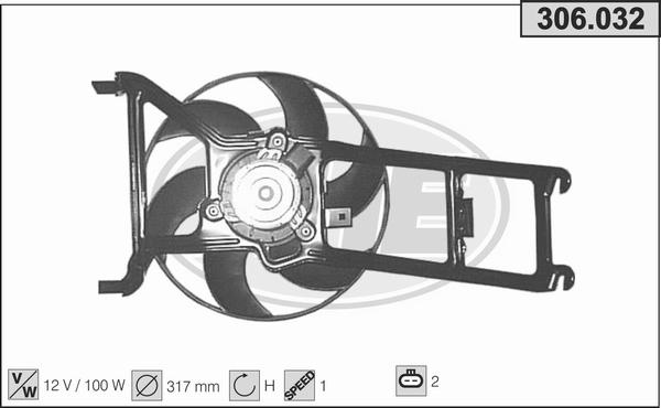 AHE 306.032 - Вентилятор, охлаждение двигателя autospares.lv