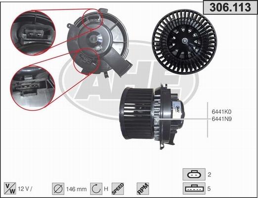 AHE 306.113 - Вентилятор салона autospares.lv