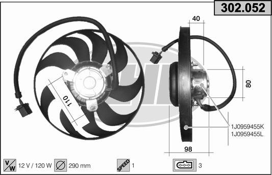 AHE 302.052 - Вентилятор, охлаждение двигателя autospares.lv