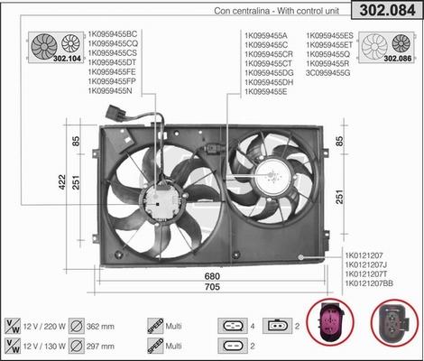 AHE 302.084 - Вентилятор, охлаждение двигателя autospares.lv