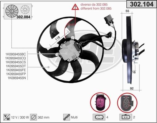 AHE 302.104 - Вентилятор, охлаждение двигателя autospares.lv