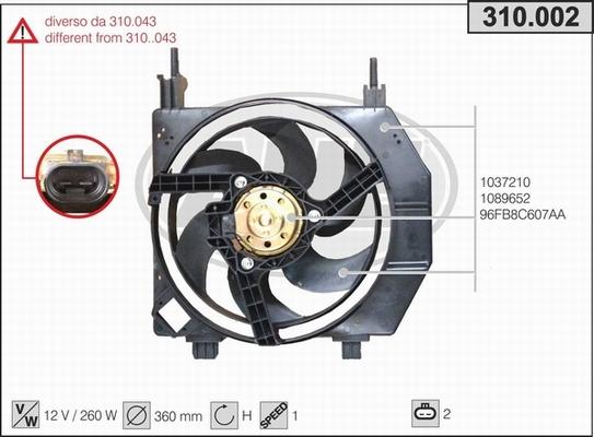 AHE 310.002 - Вентилятор, охлаждение двигателя autospares.lv