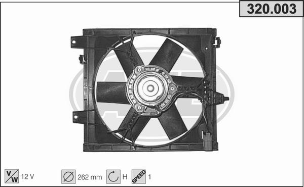 AHE 320.003 - Вентилятор, охлаждение двигателя autospares.lv