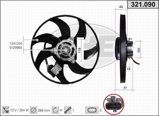 AHE 321.090 - Вентилятор, охлаждение двигателя autospares.lv