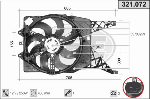 AHE 321.072 - Вентилятор, охлаждение двигателя autospares.lv