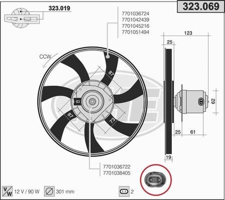 AHE 323.069 - Вентилятор, охлаждение двигателя autospares.lv