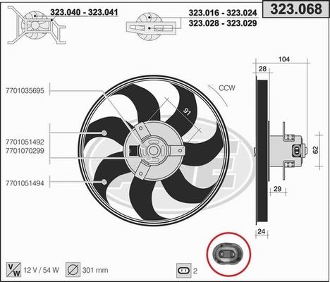 AHE 323.068 - Вентилятор, охлаждение двигателя autospares.lv