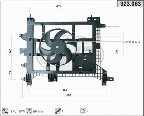 AHE 323.063 - Вентилятор, охлаждение двигателя autospares.lv