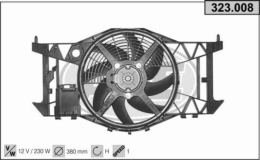 AHE 323.008 - Вентилятор, охлаждение двигателя autospares.lv