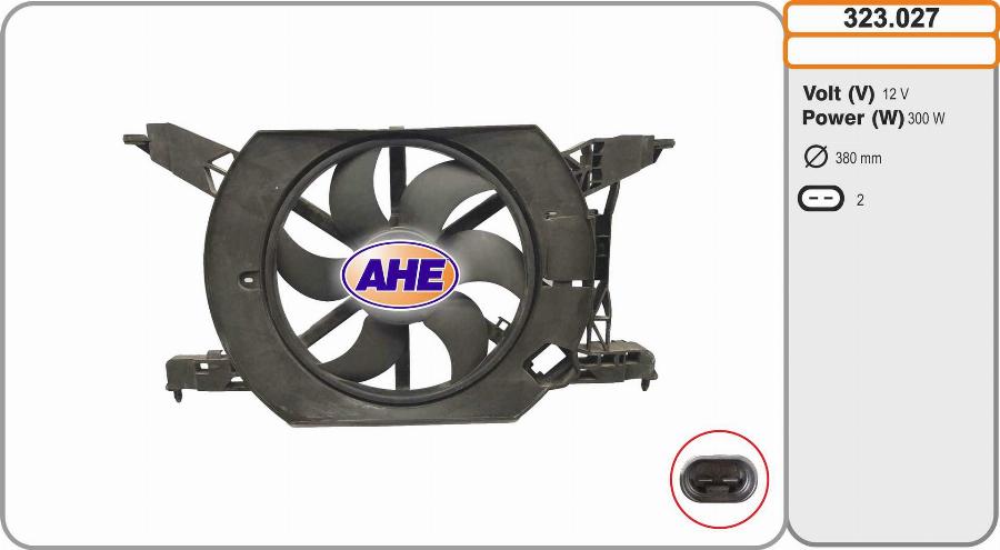 AHE 323.027 - Вентилятор, охлаждение двигателя autospares.lv