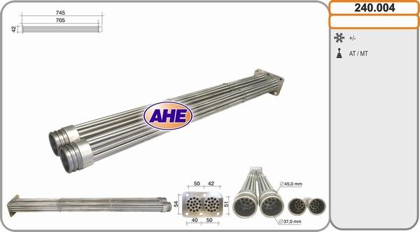 AHE 240.004 - Радиатор, рециркуляция ОГ autospares.lv