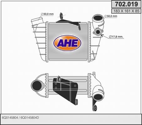 AHE 702.019 - Интеркулер, теплообменник турбины autospares.lv