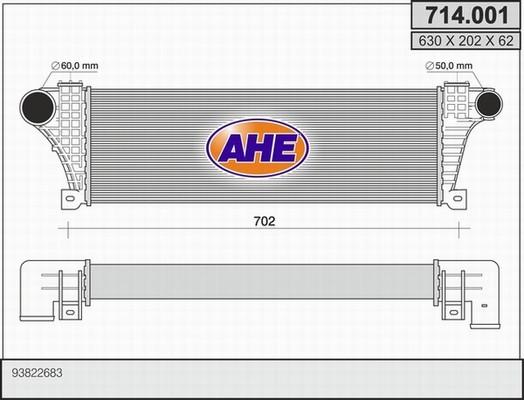 AHE 714.001 - Интеркулер, теплообменник турбины autospares.lv